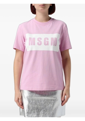 MSGM logo-print cotton T-shirt - Pink