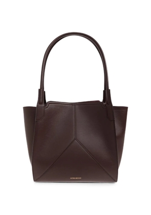 Victoria Beckham Vitoria leather logo-print tote bag - Brown