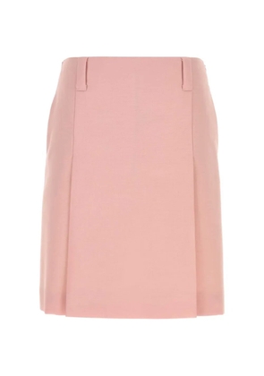 Miu Miu pleated logo-embroidered mini skirt - Pink