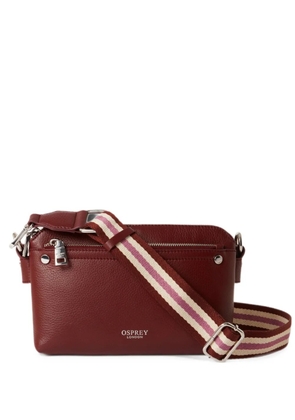 Osprey grained-leather striped-strap cross-body bag - Red
