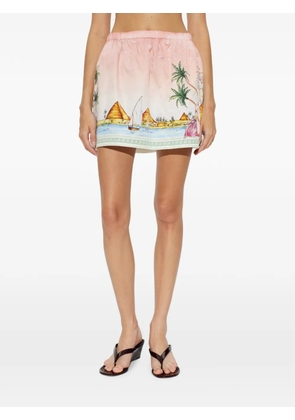 Casablanca Pink Ethereal graphic-print mini skirt