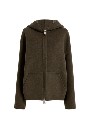 KHAITE hooded wool jacket - Brown