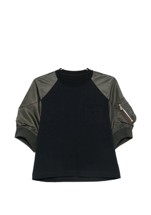 sacai panelled raglan-sleeve T-shirt - Blue
