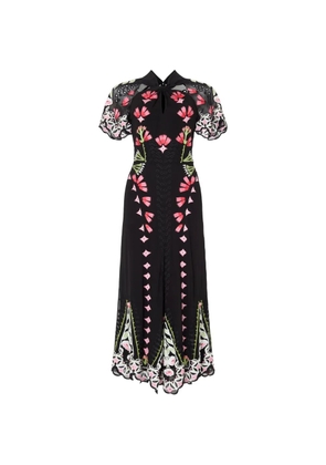 Temperley London Rosalba floral-embroidered midi dress - Black