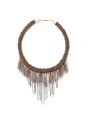 Fabiana Filippi beaded fringe necklace - Brown