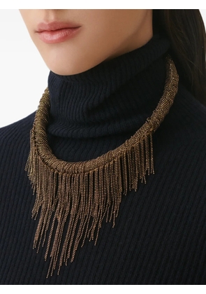 Fabiana Filippi beaded fringe necklace - Brown