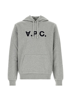 A.P.C. logo-print drawstring hoodie - Grey