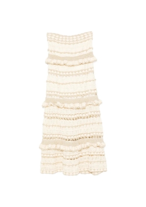 ZIMMERMANN crochet ruffled skirt - Neutrals