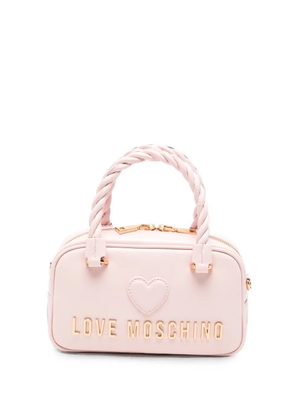 Love Moschino heart-patch logo-lettering tote bag - Pink