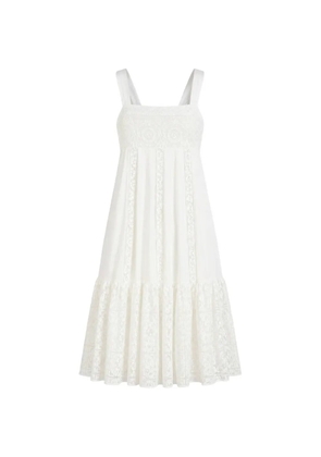Semicouture lace-panelled tiered maxi dress - White