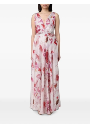 Hanita floral-print V-neck maxi dress - Pink
