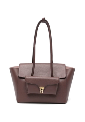 Coccinelle logo-detail leather shoulder bag - Brown
