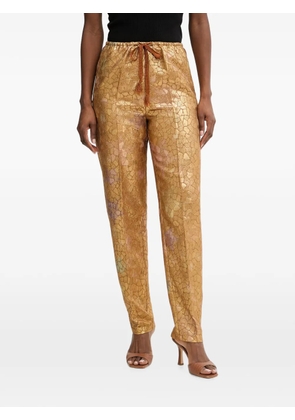Forte Forte les folies jacquard-patterned drawstring-waist trousers - Gold
