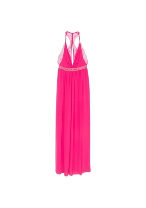 Anna Molinari lace-trim crystal-embellished maxi dress - Pink