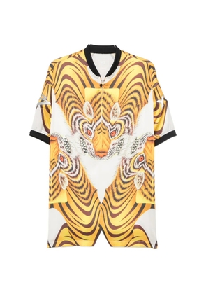 Y-3 tiger-print short-sleeve top - Yellow