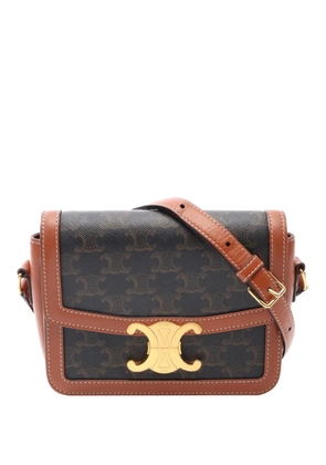 Celine Pre-Owned 2000-2026 Teen Triomphe Coated Canvas and Calfskin Triomphe crossbody bag - Brown