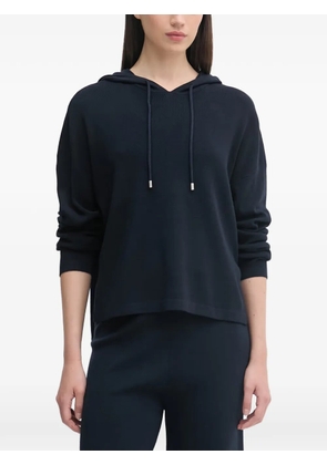 Benetton drawstring-hood side-slit hoodie - Blue