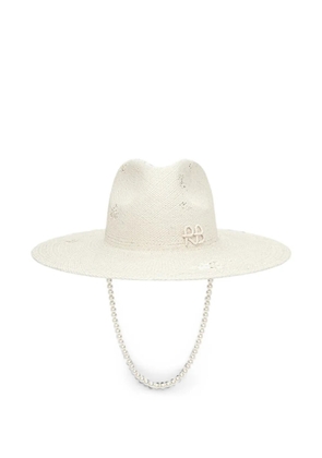 Ruslan Baginskiy logo-appliqué faux-pearl fedora hat - Neutrals