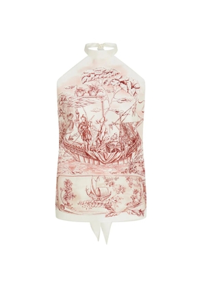 Ferragamo Voyage-print foulard top - White