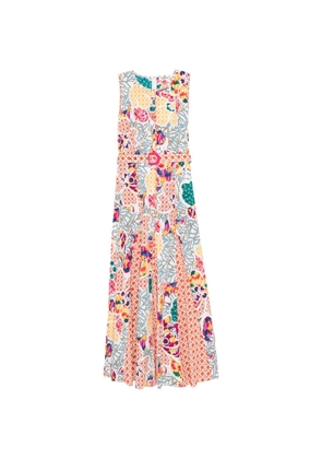 Dvf Vintage belted floral-print maxi dress - White