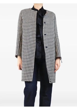 'S Max Mara houndstooth-print button-up coat - White