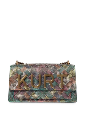 Kurt Geiger London logo-lettering canvas shoulder bag - Black