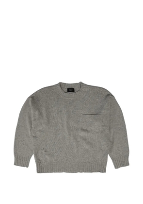 Htc Los Angeles distressed pocket-detail sweater - Grey