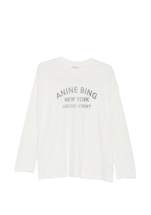 ANINE BING logo-print long-sleeve T-shirt - White