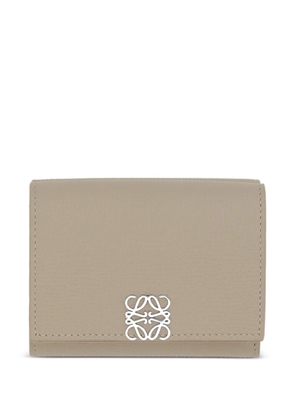 LOEWE Anagram trifold leather wallet - Neutrals