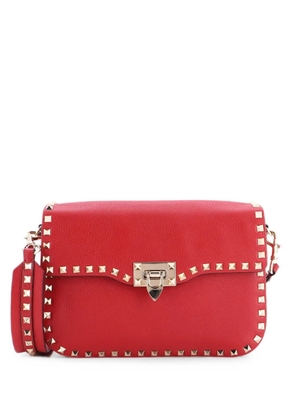 Valentino Garavani Pre-Owned Rockstud Flip Lock Flap Bag Leather Medium crossbody bag - Red
