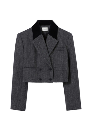 Claudie Pierlot herringbone-pattern cropped blazer - Grey