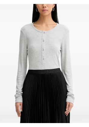 MUNTHE Grace ribbed-knit long-sleeved T-shirt - Grey