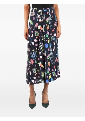 Rixo floral-print pleated midi skirt - Black