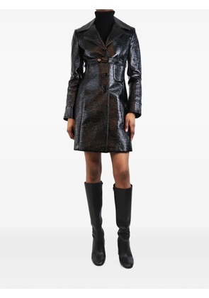 Courrèges Pre-Owned vinyl single-breasted coat - Black