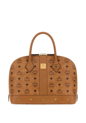 MCM Pina Visetos-print studded tote bag - Neutrals