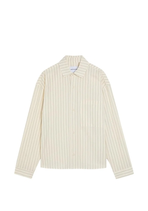 MKI Miyuki Zoku vertical-stripe chest-pocket shirt - Neutrals