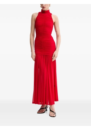 Bardot Orlana ruched high-neck maxi dress - Red