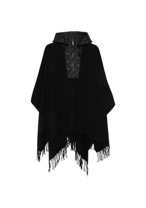 Blugirl quilted-hood fringed-hem cape - Black