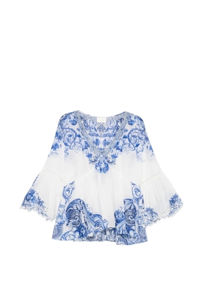 Camilla floral-print blouse - White
