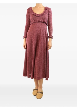 Alexa Chung ruffled lurex midi dress - Pink