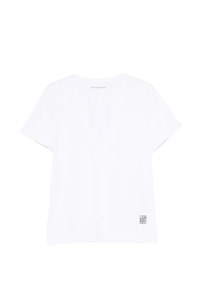Liviana Conti logo-print V-neck T-shirt - White