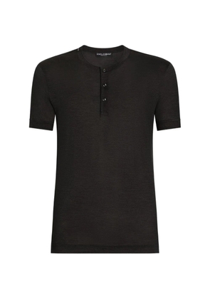 Dolce & Gabbana silk serafino T-shirt - Grey