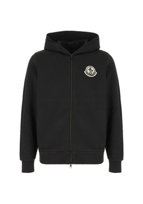 Moncler logo-patch zip-up hoodie - Black