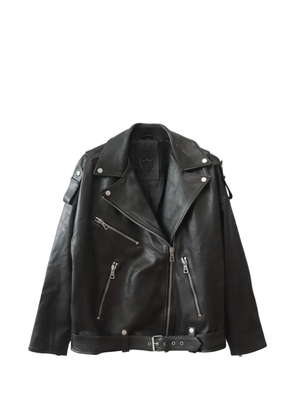 Htc Los Angeles Janis belted leather jacket - Black