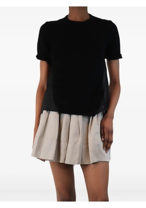 Nº21 open-back floral-lace top - Black