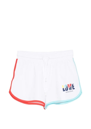 Love Moschino logo-print contrast-trim shorts - White