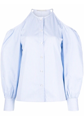 Stella McCartney striped cold-shoulder blouse - Blue