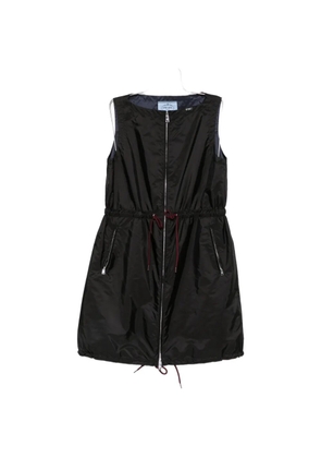 Prada drawstring-waist sleeveless mini dress - Black