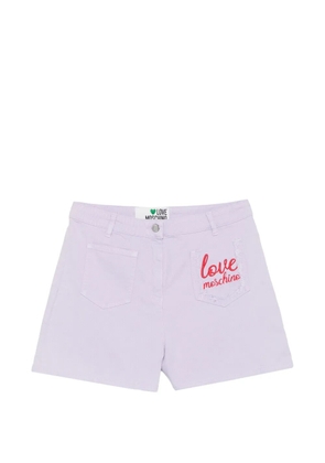 Love Moschino logo-embroidered shorts - Purple