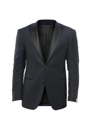 Corneliani jacquard-pattern satin-lapel blazer - Blue